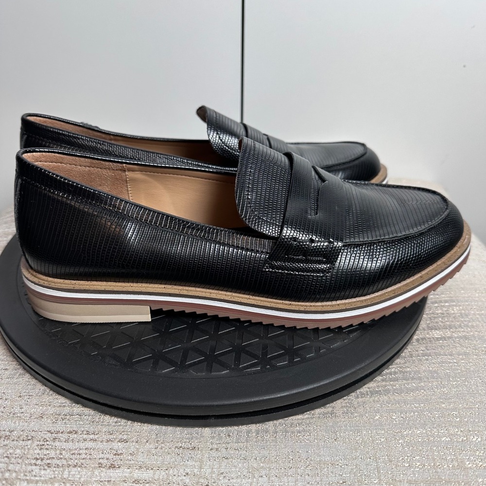 Kelly & Katie Women's 9M Black Textured Loafers Slip On Flat Shoes Academia - Picture 5 of 7